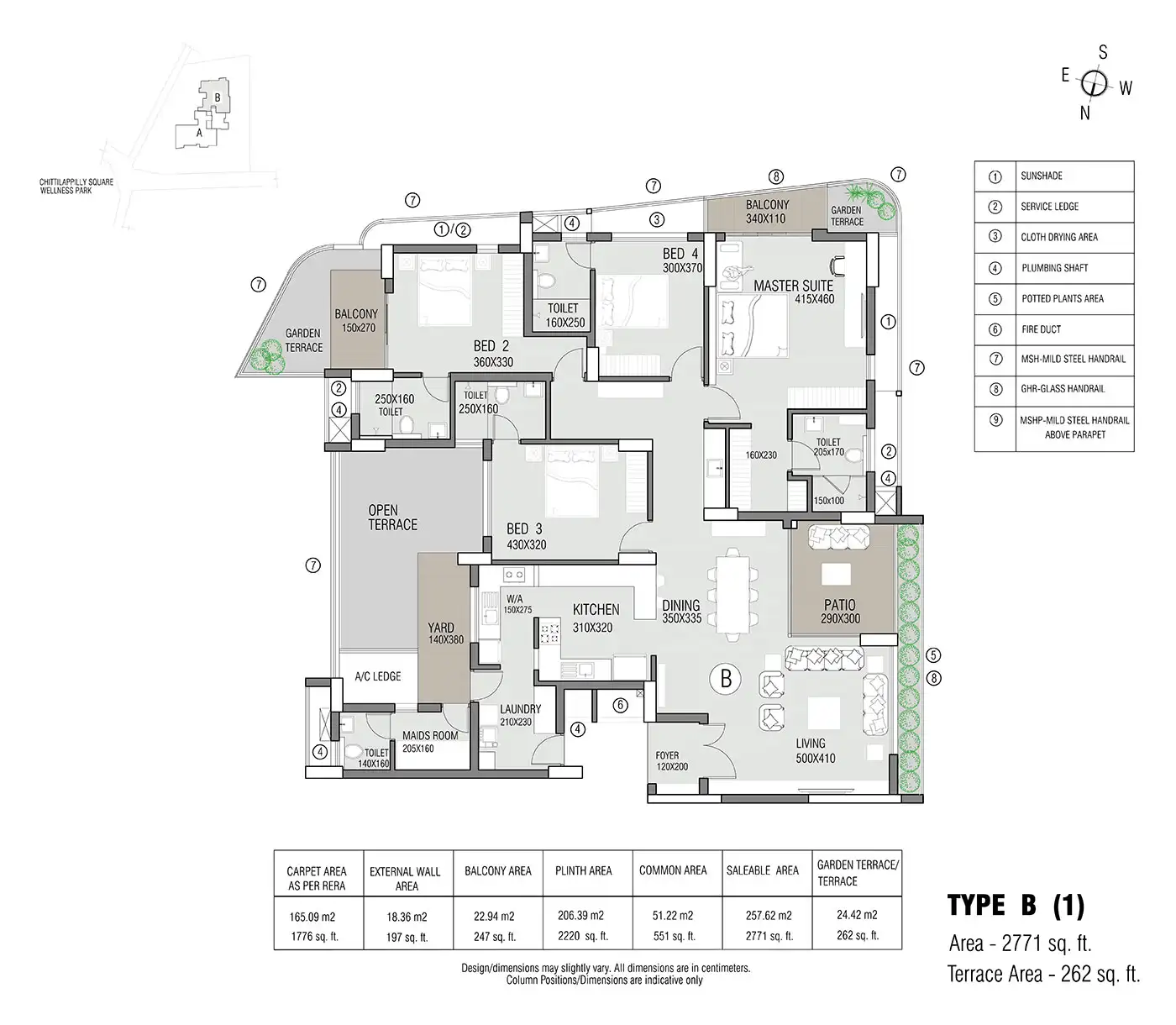 4.5 BHK Floor Plan at Godrej Vanantara